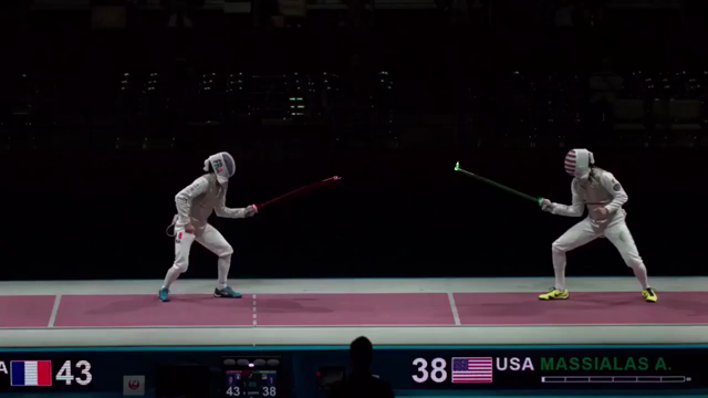 A video where the movement of the tip of the épée is shown like a ribbon of light.