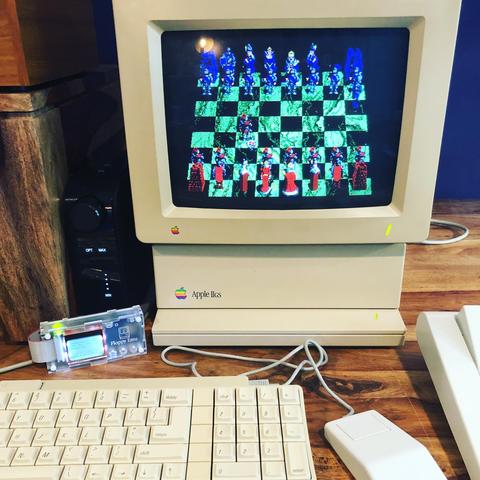 Apple IIgs, the last model of the Apple II line from 1986, playing Battle Chess